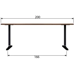 Wohnen T-Gestell Tisch in Nussbaum & Schwarz - Bastion