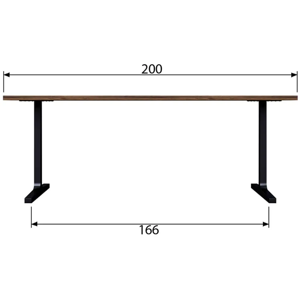 Wohnen T-Gestell Tisch in Nussbaum & Schwarz - Bastion