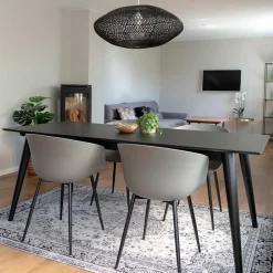 Wohnen Schwarze Möbel|Tische*Tisch & Schalenstühle Set - Vigadru (fünfteilig)