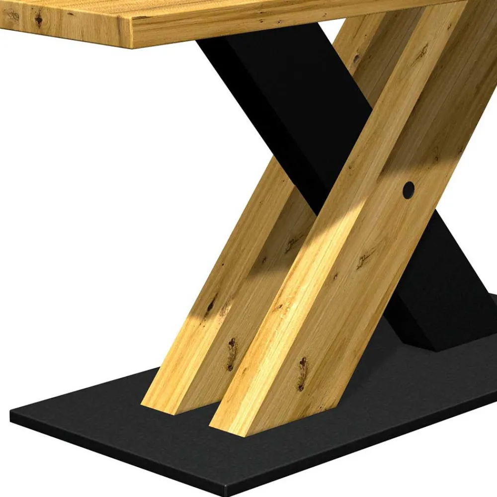 Wohnen Küchentische|Esszimmertische*Tisch auf Säulengestell im X-Design - Chancy