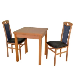 Wohnen Tisch in Buche Natur & 2 Stühle - Coestraga (dreiteilig)