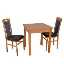 Wohnen Tisch in Buche Natur & 2 Stühle - Coestraga (dreiteilig)