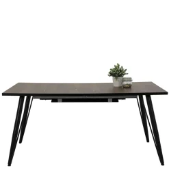 Wohnen Tisch in dunkler Eiche Optik & Schwarz - Viridena