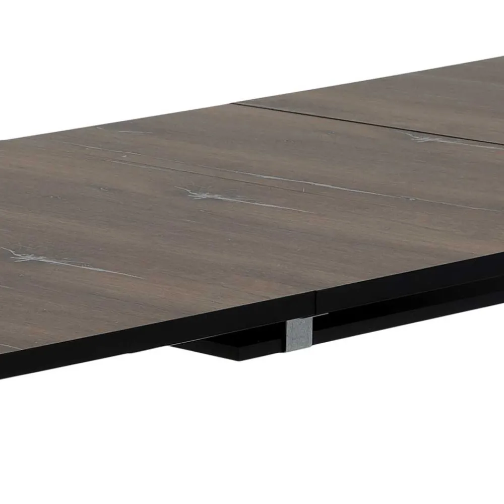 Wohnen Tisch in dunkler Eiche Optik & Schwarz - Viridena