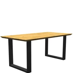 Wohnen Schwarze Möbel|Naturholzmöbel*Tisch mit Eichenplatte Schweizer Kante - Blacer