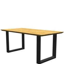 Wohnen Schwarze Möbel|Naturholzmöbel*Tisch mit Eichenplatte Schweizer Kante - Blacer