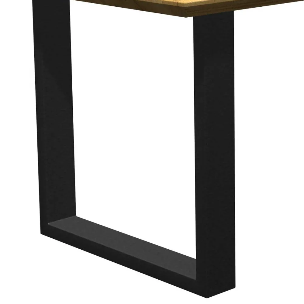 Wohnen Schwarze Möbel|Naturholzmöbel*Tisch mit Eichenplatte Schweizer Kante - Blacer