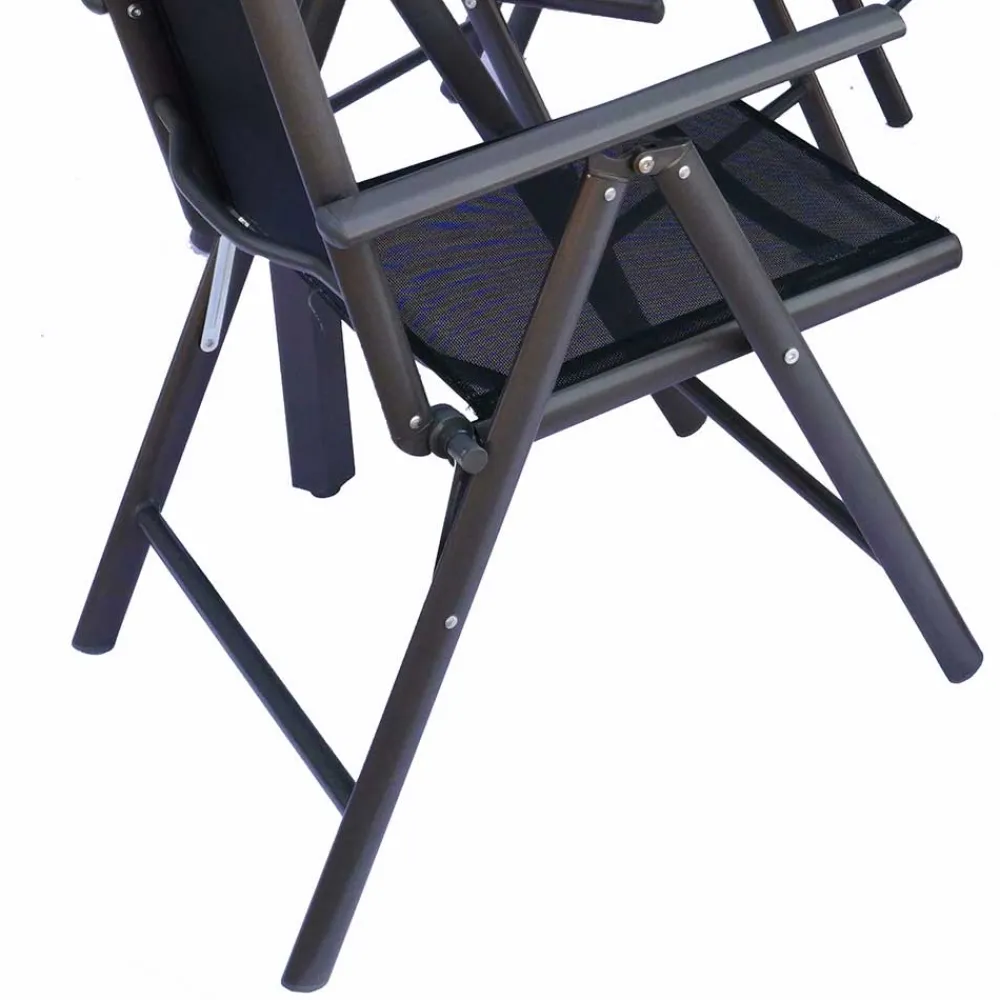 Wohnen Metall-Gartenmöbel|Balkonmöbel*Tisch mit Klappstühlen für den Garten - Anlina (siebenteilig)