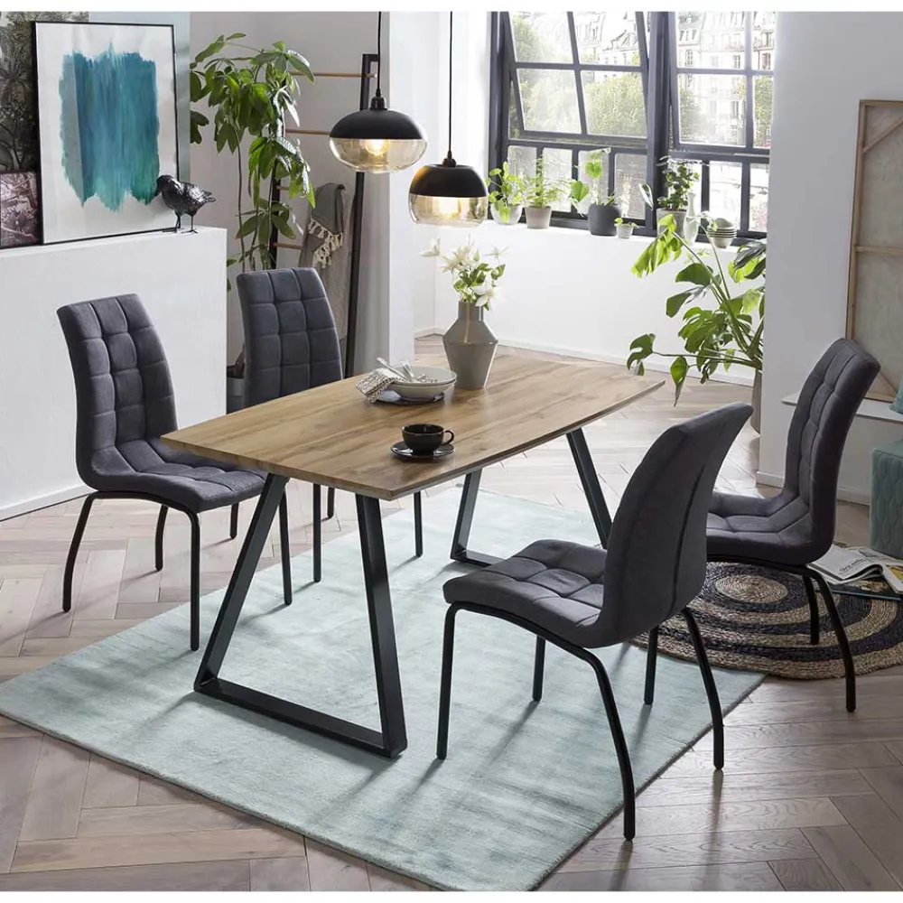 Wohnen Tisch mit Stühlen für vier Personen - Izmael (fünfteilig)