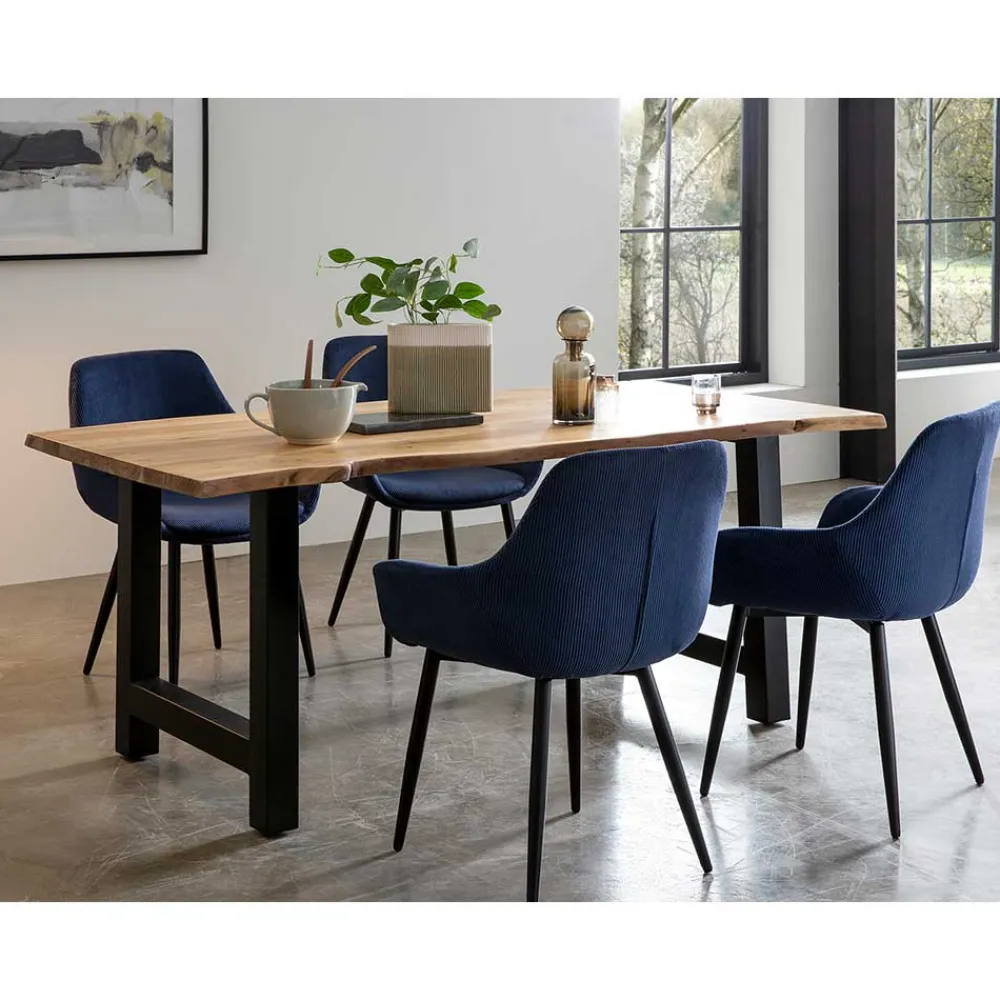 Wohnen Tisch mit vier Tischsesseln Set - Cervena (fünfteilig)