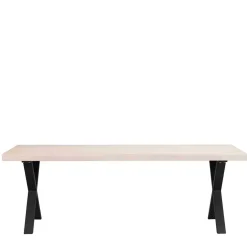 Wohnen Loft Möbel|Industrial Möbel*Tisch mit Whitewash Eichenplatte & X-Füßen - Durense