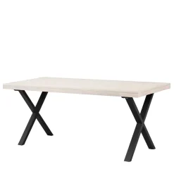 Wohnen Loft Möbel|Industrial Möbel*Tisch mit Whitewash Eichenplatte & X-Füßen - Durense