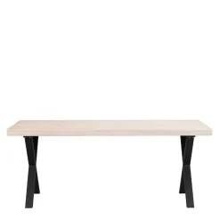 Wohnen Loft Möbel|Industrial Möbel*Tisch mit Whitewash Eichenplatte & X-Füßen - Durense