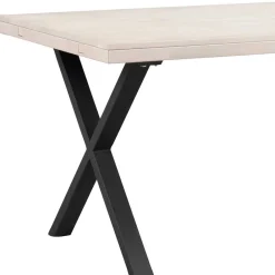 Wohnen Loft Möbel|Industrial Möbel*Tisch mit Whitewash Eichenplatte & X-Füßen - Durense