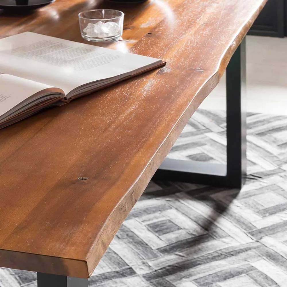 Wohnen Tischgruppe in Braun mit Schwarz - Bruce (fünfteilig)