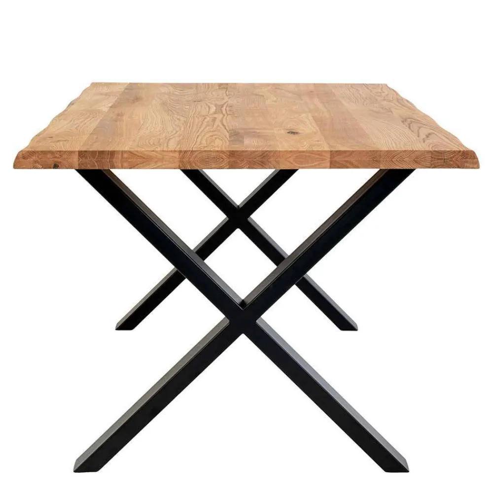 Wohnen Schwarze Möbel|Tische*Tischgruppe mit acht Stühlen Set - Anglesio (neunteilig)