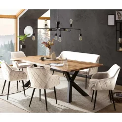 Wohnen Küchen-Essgruppen|Essgruppen*Tischgruppe mit Bank Set - Memphis (sechsteilig)