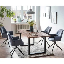 Wohnen Küchen-Essgruppen|Esszimmer Komplett*Tischgruppe mit Drehstühlen im Set - Cheyenne (fünfteilig)