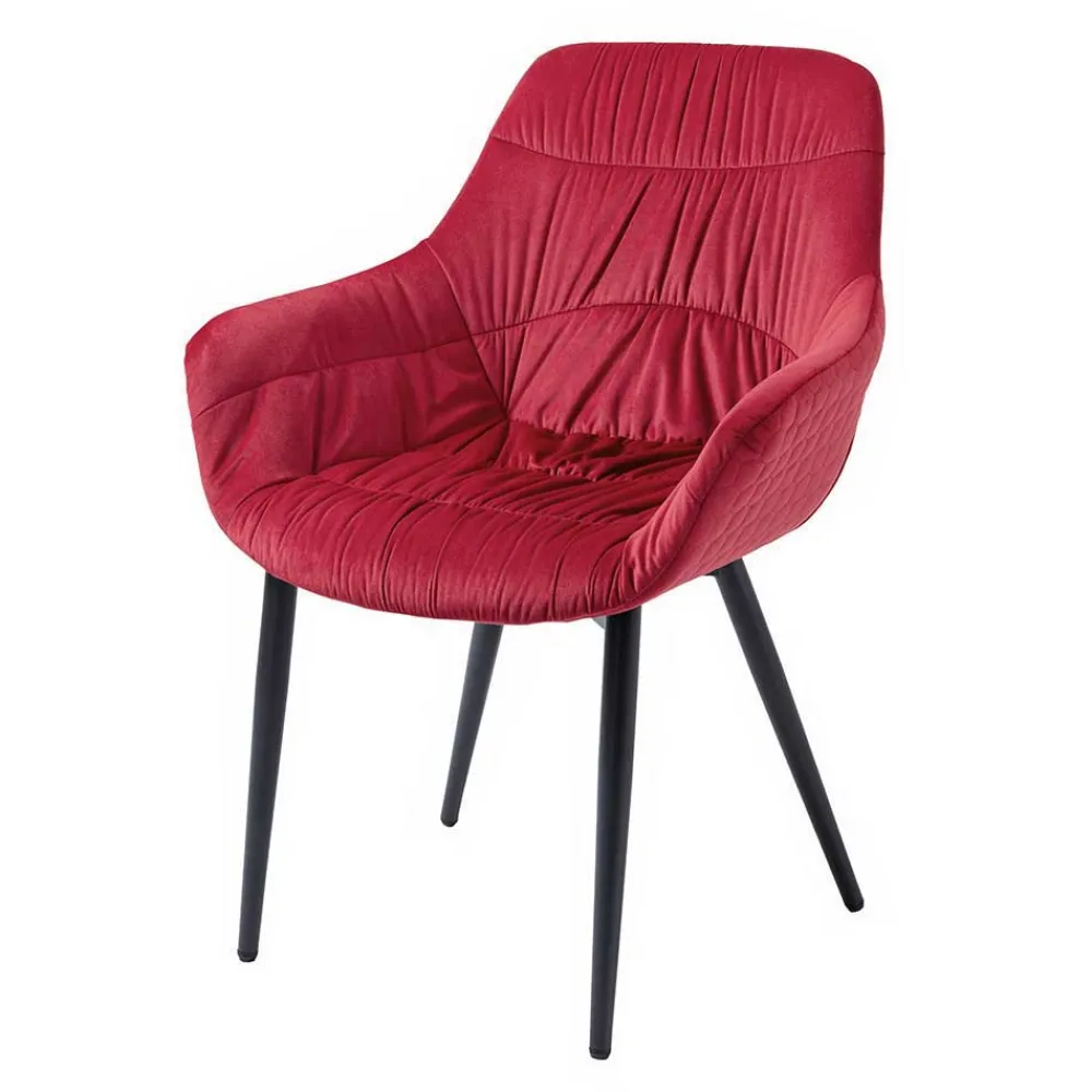 Wohnen Sitzgruppe|Küchen-Essgruppen*Tischgruppe mit vier roten Stühlen - Syrec (fünfteilig)