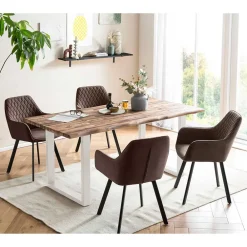 Wohnen Küchen-Essgruppen|Esszimmer Komplett*Tischgruppe mit vier Stühlen Set - Marquita (fünfteilig)