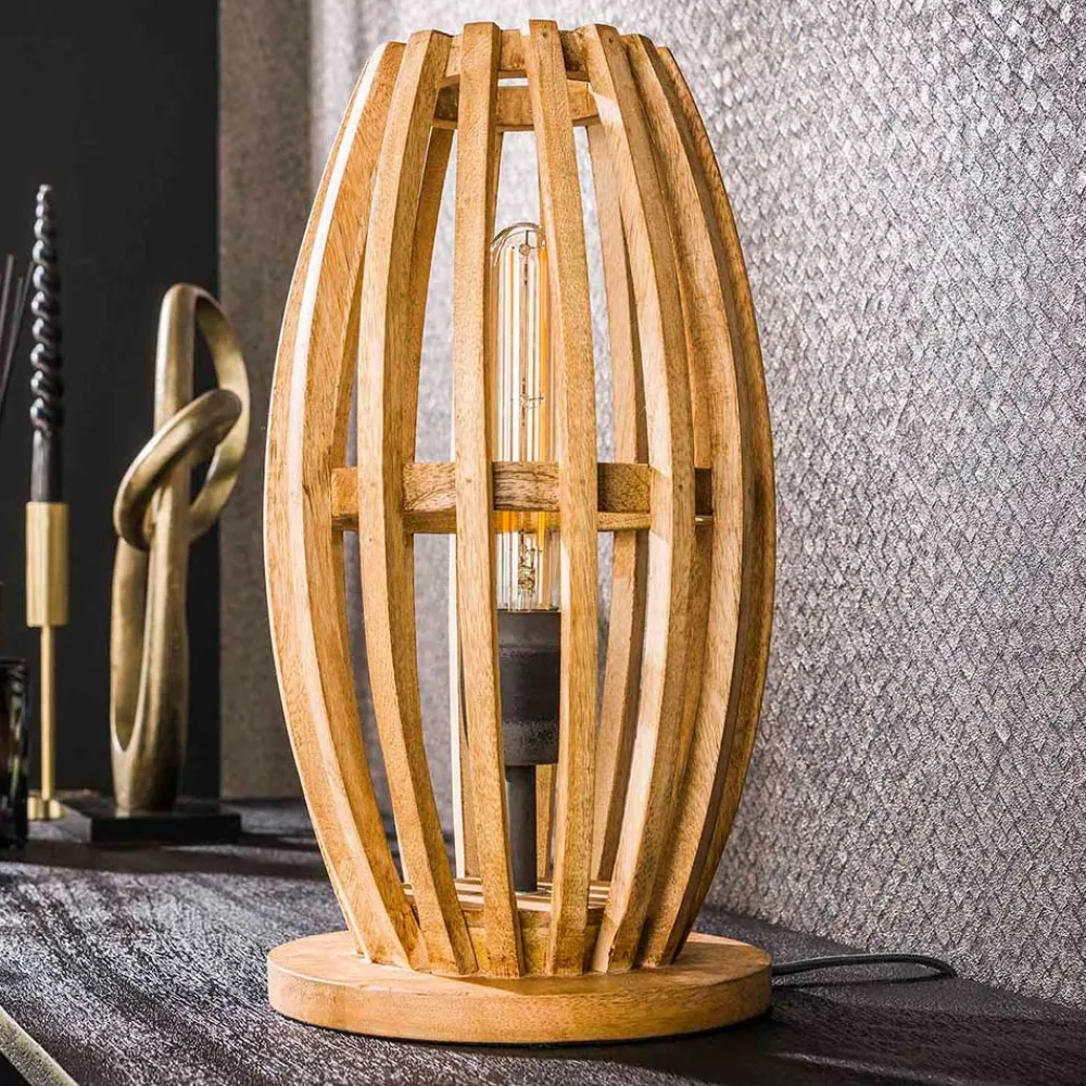 Wohnen Tischleuchte aus Mangobaum Massivholz - Mundary