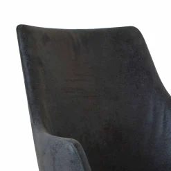 Wohnen Küchenstühle|Esszimmerstühle*Tischsessel in Anthrazit Microfaser Bastiona mit Gestell Wildeiche