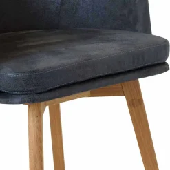 Wohnen Küchenstühle|Esszimmerstühle*Tischsessel in Anthrazit Microfaser Bastiona mit Gestell Wildeiche