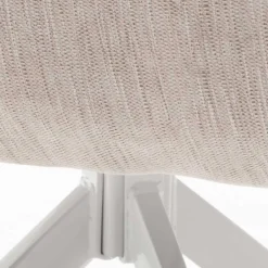 Wohnen Weiße Möbel|Wohnzimmerstühle*Tischsessel in Creme Strukturstoff - Gonnya (2er Set)