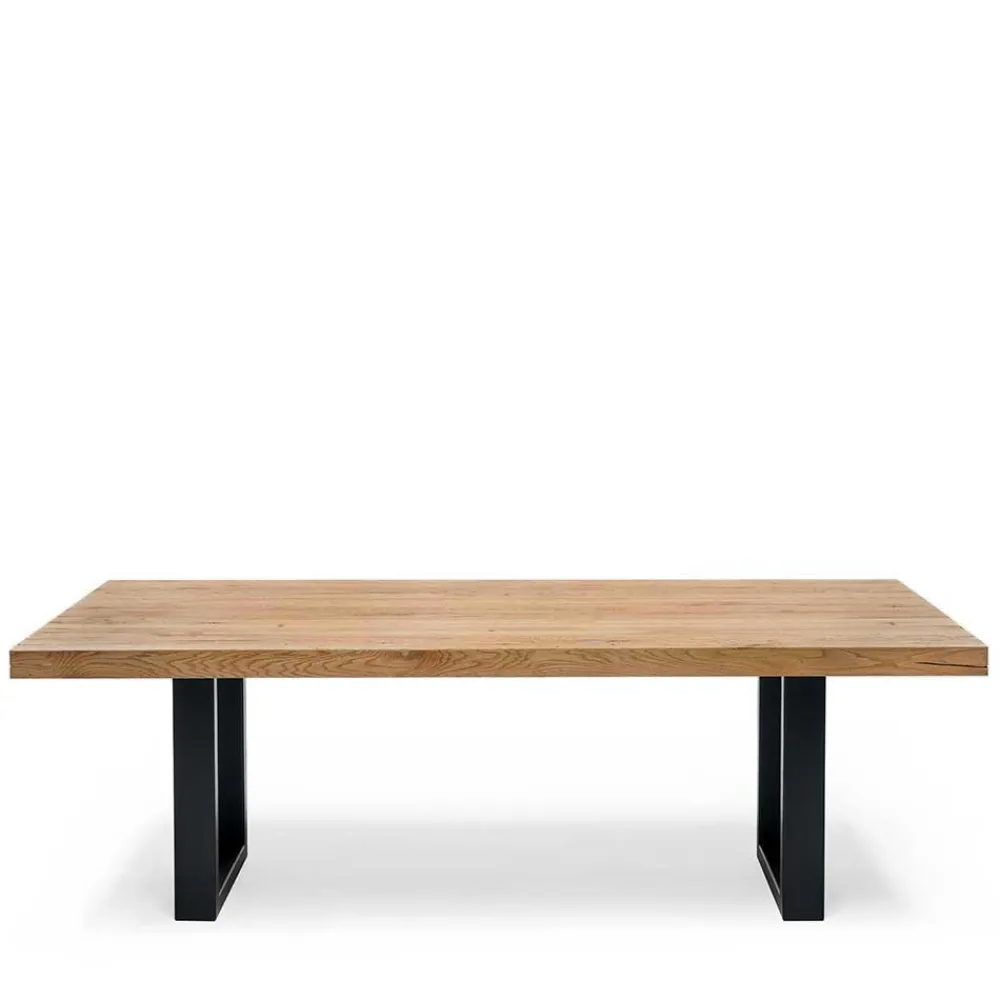 Wohnen Schwarze Möbel|Naturholzmöbel*Topp Esstisch mit Platte Wildeiche geölt - Vastillo
