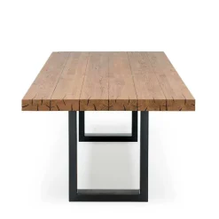 Wohnen Schwarze Möbel|Naturholzmöbel*Topp Esstisch mit Platte Wildeiche geölt - Vastillo