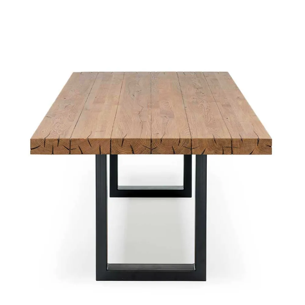 Wohnen Schwarze Möbel|Naturholzmöbel*Topp Esstisch mit Platte Wildeiche geölt - Vastillo