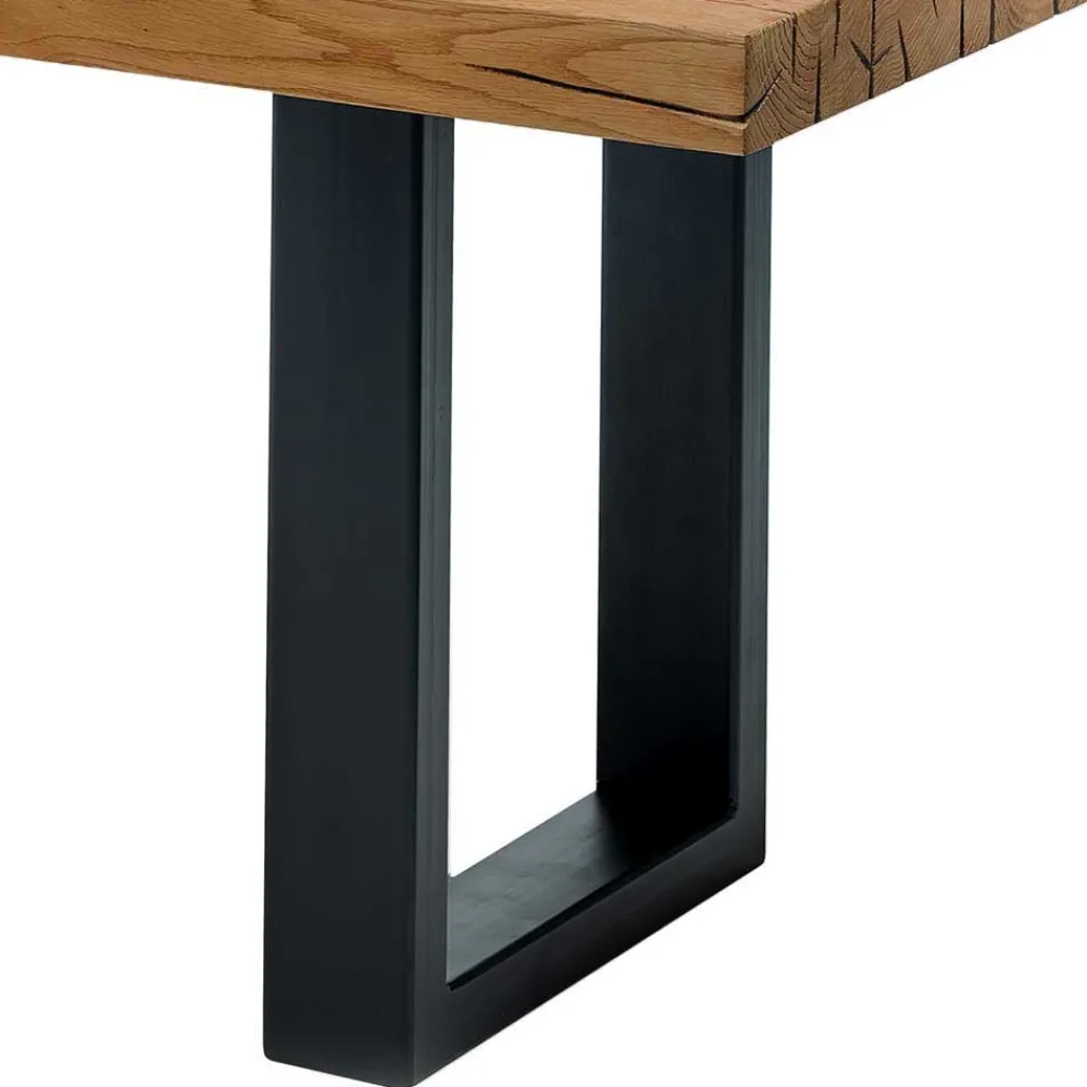 Wohnen Schwarze Möbel|Naturholzmöbel*Topp Esstisch mit Platte Wildeiche geölt - Vastillo