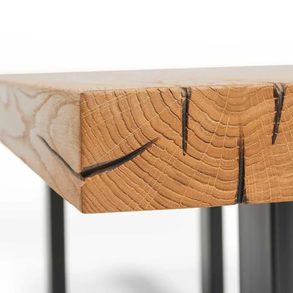 Wohnen Schwarze Möbel|Naturholzmöbel*Topp Esstisch mit Platte Wildeiche geölt - Vastillo