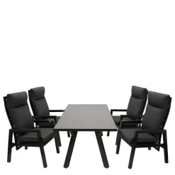 Wohnen Balkonmöbel|Terrassenmöbel*Topp Gartentisch & Armlehnstühle - Curedo (fünfteilig)