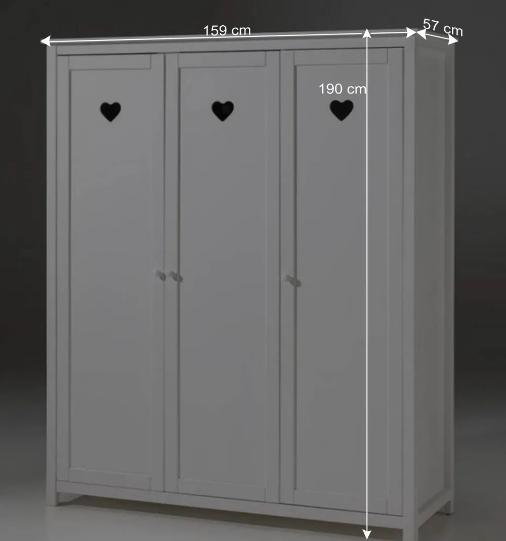 Kinder Wohnen Topp Jugendzimmer Set Grandory in Weiß (dreiteilig)