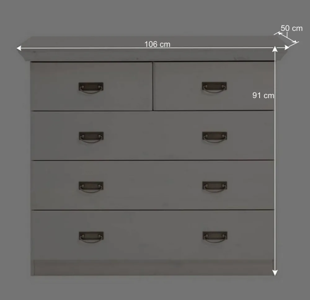 Wohnen Sideboards & Kommoden|Landhausmöbel*Topp Kiefernholz Kommode in Laugenfarben - Piatra