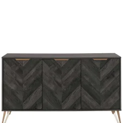 Wohnen Küchenschränke|Sideboards*Türen-Kommode in Holzoptik Black Wash - Salivi V