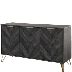 Wohnen Küchenschränke|Sideboards*Türen-Kommode in Holzoptik Black Wash - Salivi V