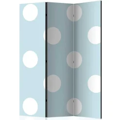 Wohnen Trennwand Paravent in Hellblau mit weißen Punkten - Atlantis