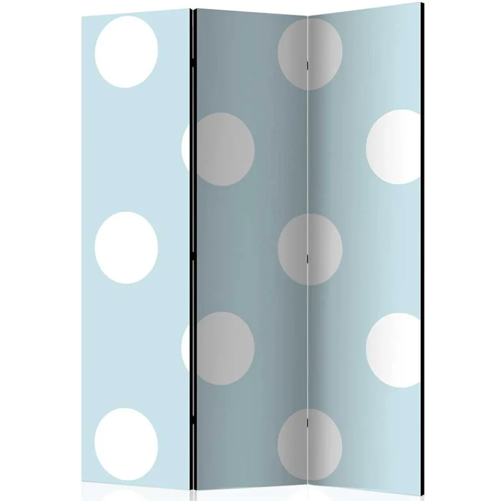 Wohnen Trennwand Paravent in Hellblau mit weißen Punkten - Atlantis