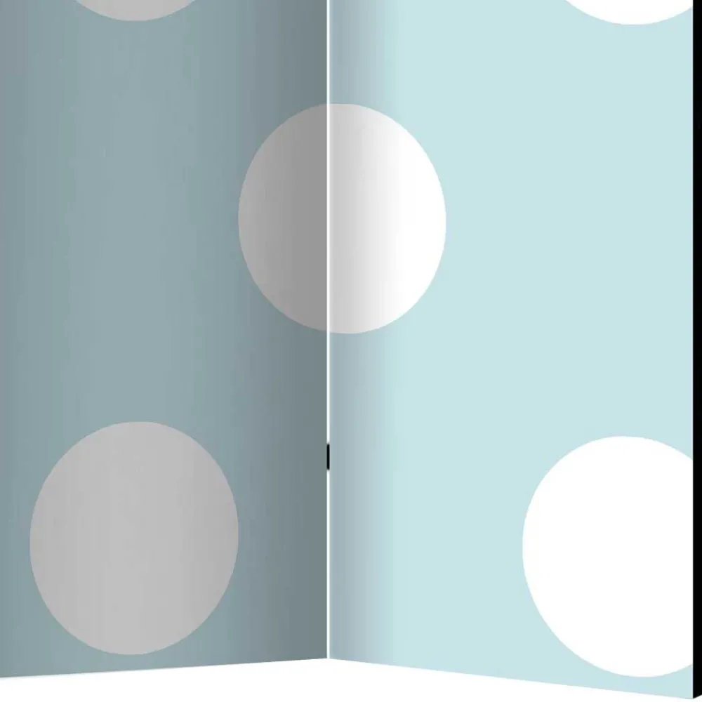 Wohnen Trennwand Paravent in Hellblau mit weißen Punkten - Atlantis