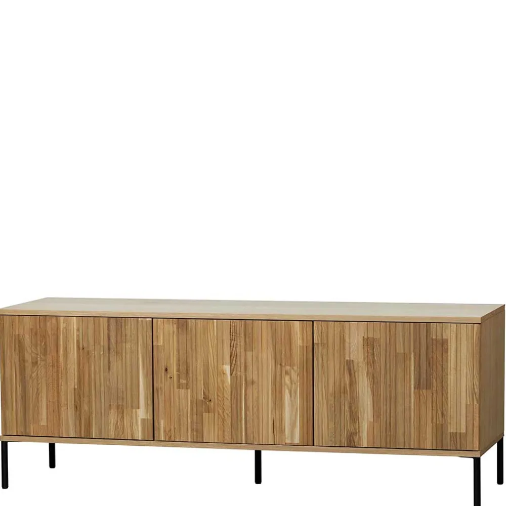 Wohnen Türen-Sideboard in Eiche & Schwarz - Banyo