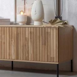 Wohnen Türen-Sideboard in Eiche & Schwarz - Banyo