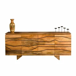 Wohnen Türen-Sideboard mit toller Rillendesign Front Kentura aus Mango Massivholz