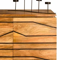 Wohnen Türen-Sideboard mit toller Rillendesign Front Kentura aus Mango Massivholz