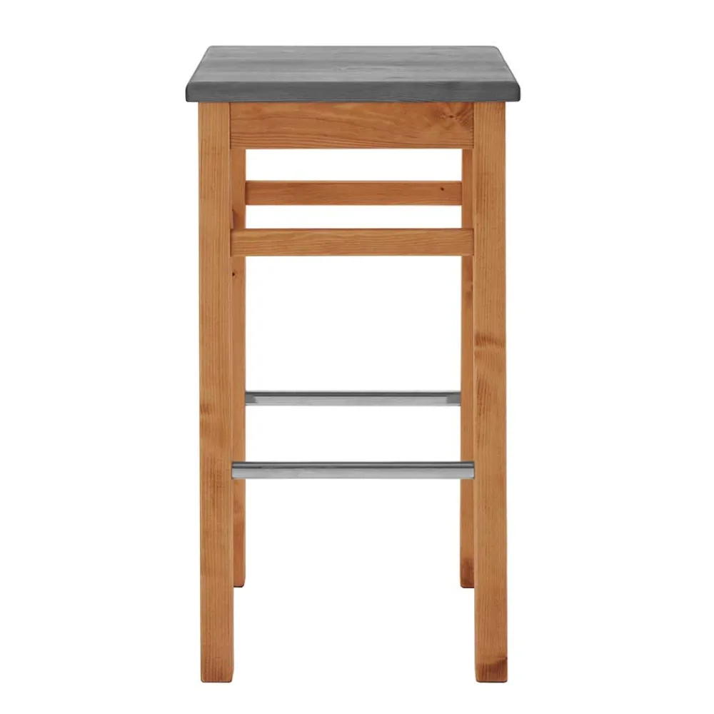 Wohnen Tresenhocker in Grau und Kiefer Lauge - Ribardo