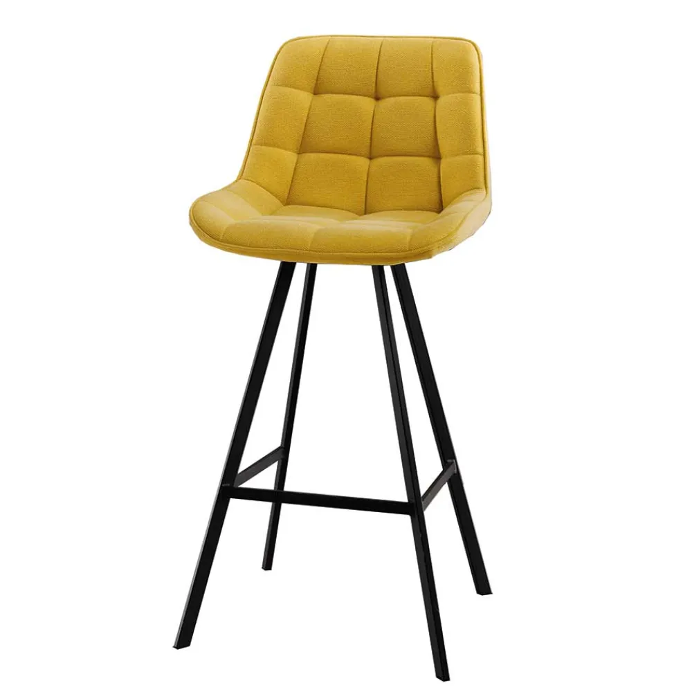 Wohnen Tresenstühle in Gelb Stoff - Gonron (2er Set)
