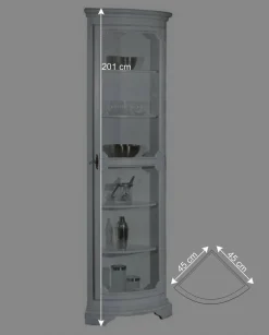 Wohnen Vintage Möbel|Esszimmer-Vitrinen*1-türige Eckvitrine im Vintage Design - Zarinas