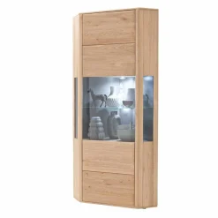 Wohnen 1-türige Eck-Vitrine in Eiche Bianco - Vernella