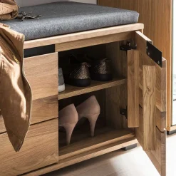 Wohnen Schuhschränke|Garderobenbänke*2-türige Garderobenbank in Eiche - Sennya